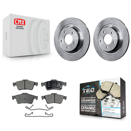 [Rear] 2006 Mazda 5 To 02 06 Premium OE Brake Rotors & Ceramic Pads Kit For Max Braking