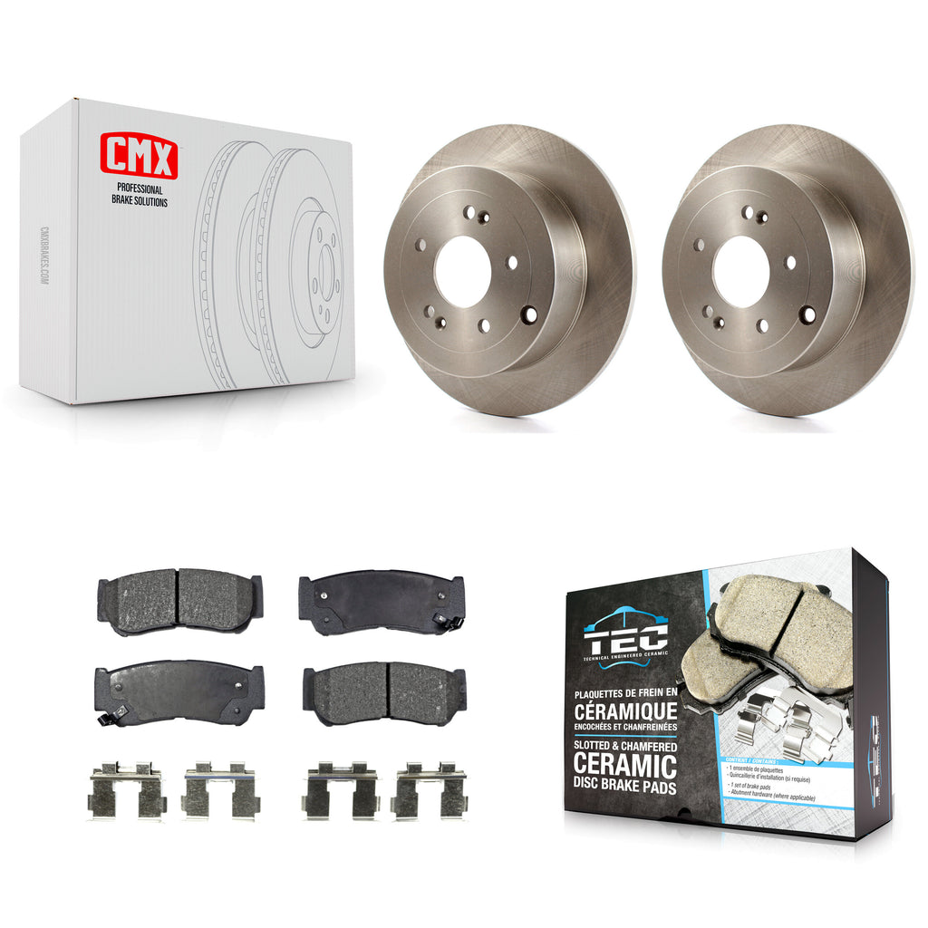 [Rear] 2007-2009 Hyundai Santa Fe Premium OE Brake Rotors & Ceramic Pads Kit For Max Braking