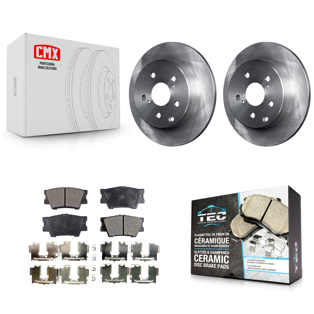 Rear Disc Brake Rotors And Ceramic Pads Kit For Toyota RAV4 Lexus HS250h