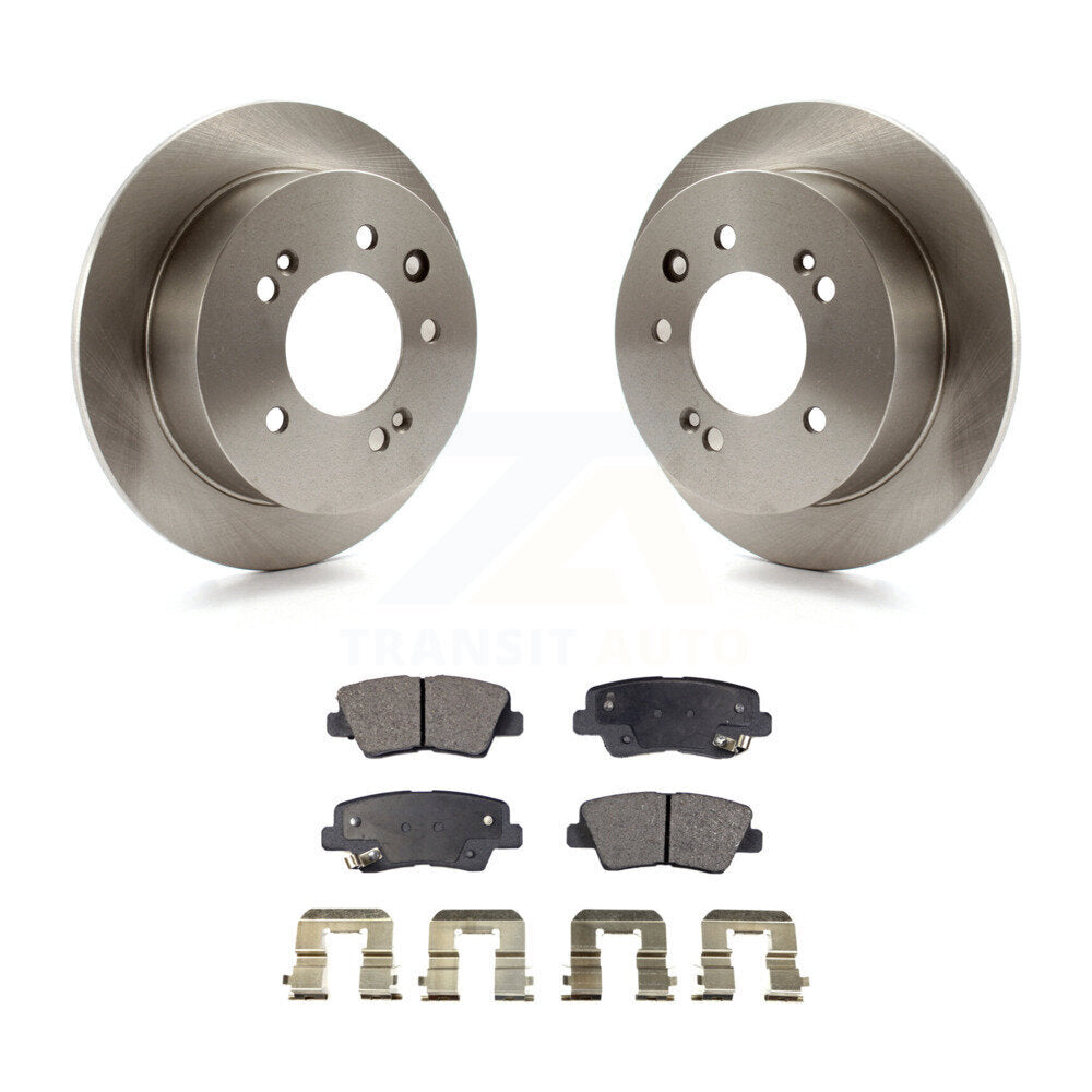 Rear Brake Rotors & Ceramic Pad Kit For 2010 Hyundai Elantra Sedan From 03 23 10