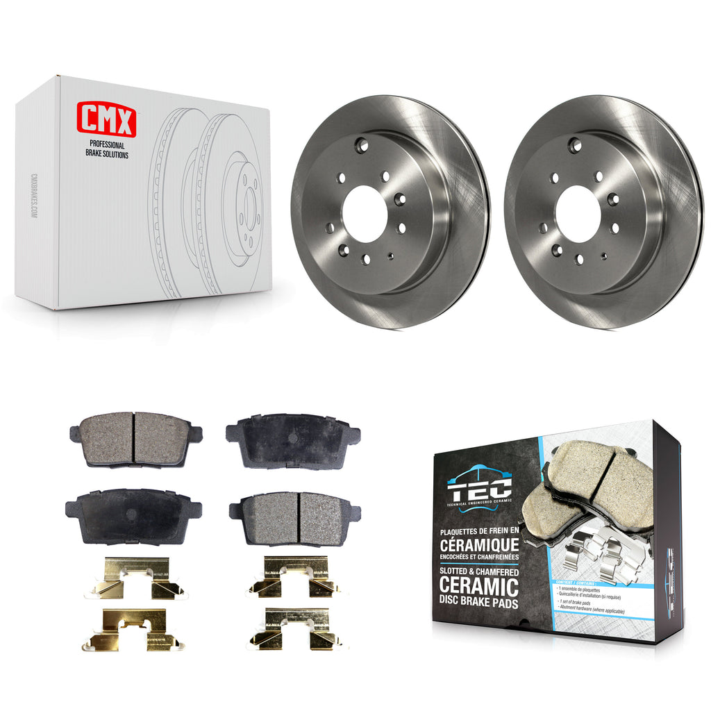 Rear Disc Brake Rotors And Ceramic Pads Kit For Ford Edge Mazda CX-7 Lincoln MKX