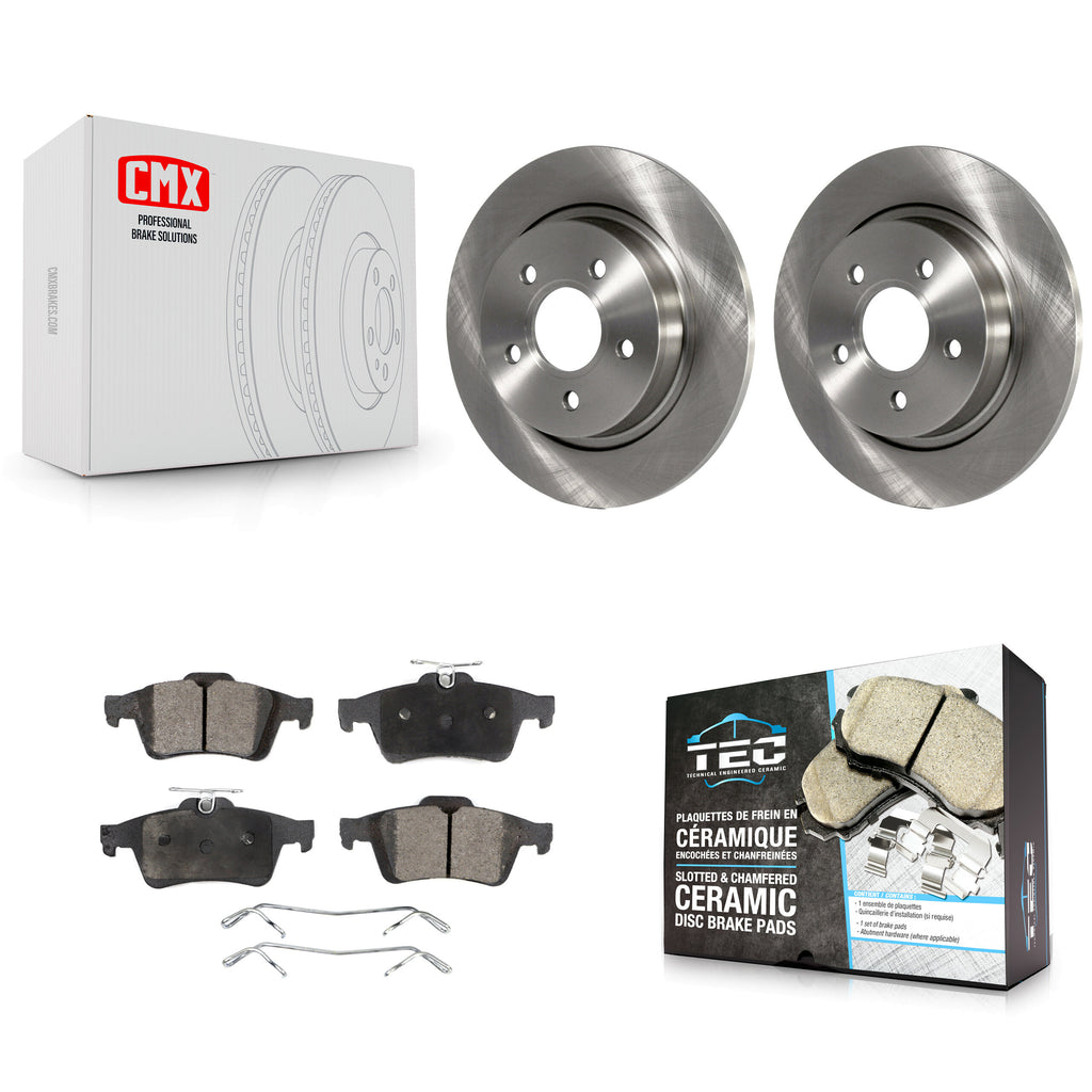 Rear Disc Brake Rotors And Ceramic Pads Kit For Volvo S40 C70 C30 V50