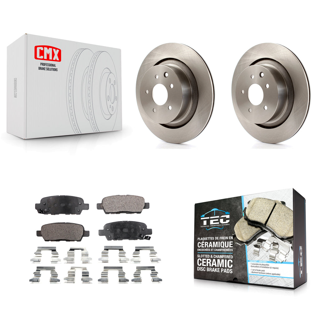 Rear Disc Brake Rotors And Ceramic Pads Kit For INFINITI G37 G35 Q60