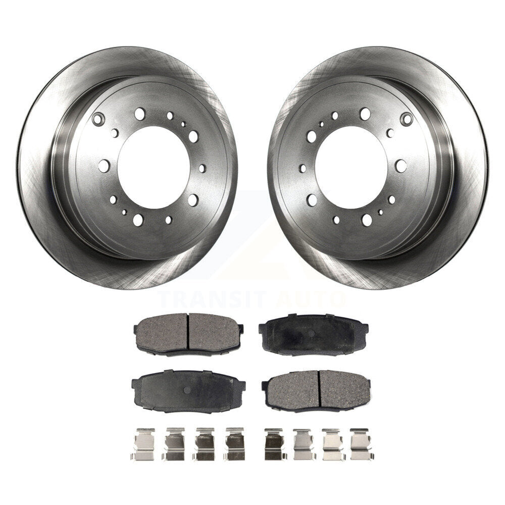 Rear Disc Brake Rotor Ceramic Pad Kit For Toyota Tundra Sequoia Lexus LX570 Land