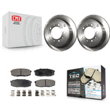 Rear Disc Brake Rotor Ceramic Pad Kit For Toyota Tundra Sequoia Lexus LX570 Land