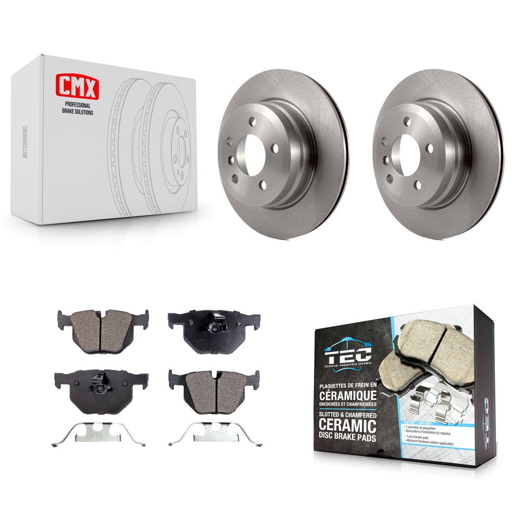 Rear Disc Brake Rotors And Ceramic Pads Kit For BMW X5 X6
