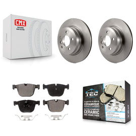 [Rear] 2009 BMW X6 xDrive35i From 10 08 Premium OE Brake Rotors & Ceramic Pads Kit For Max Braking