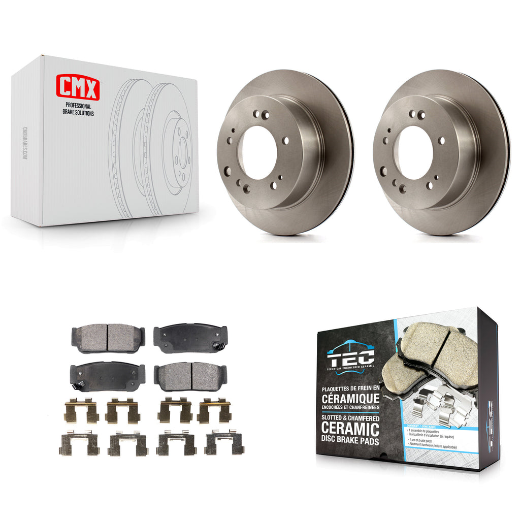 [Rear] 2007-2009 Kia Sorento Premium OE Brake Rotors & Ceramic Pads Kit For Max Braking