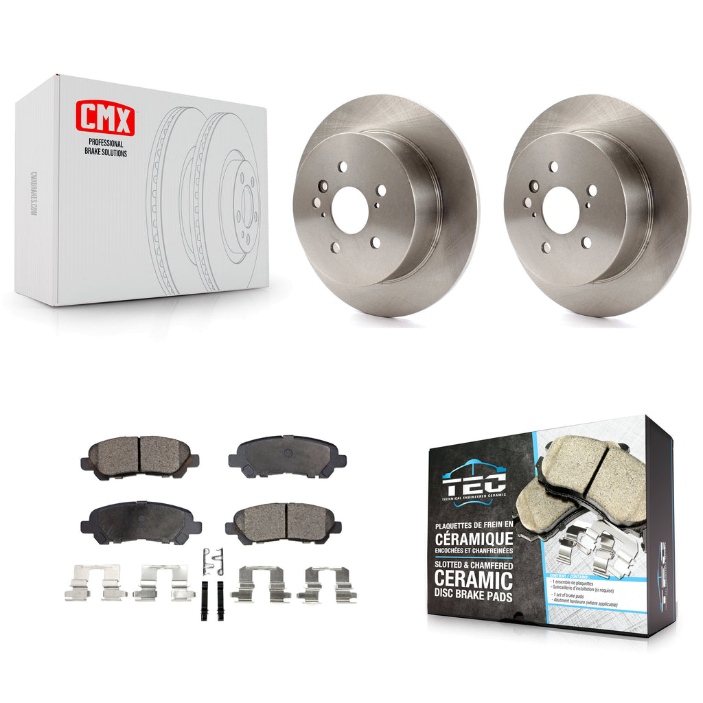 [Rear] 2008-2013 Toyota Highlander Premium OE Brake Rotors & Ceramic Pads Kit For Max Braking