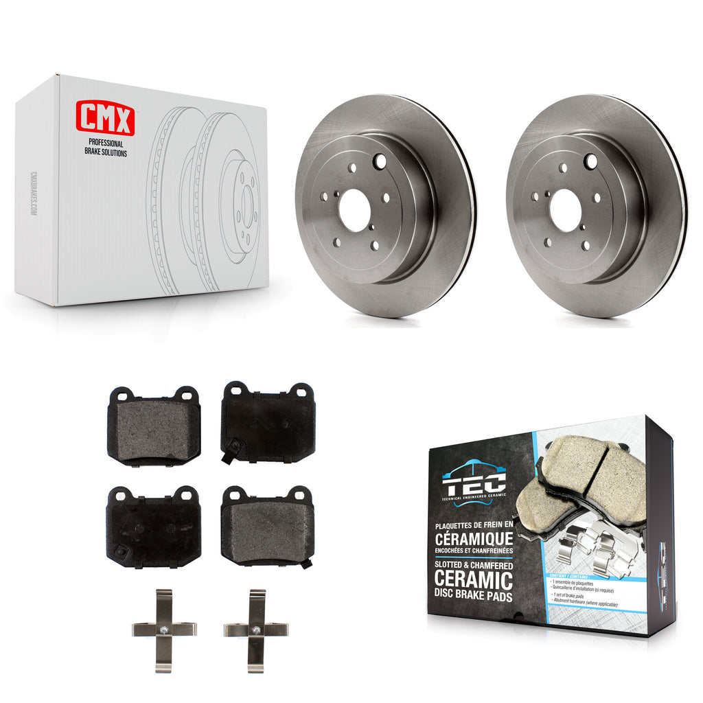 Rear Disc Brake Rotors And Ceramic Pads Kit For Subaru Impreza WRX STI