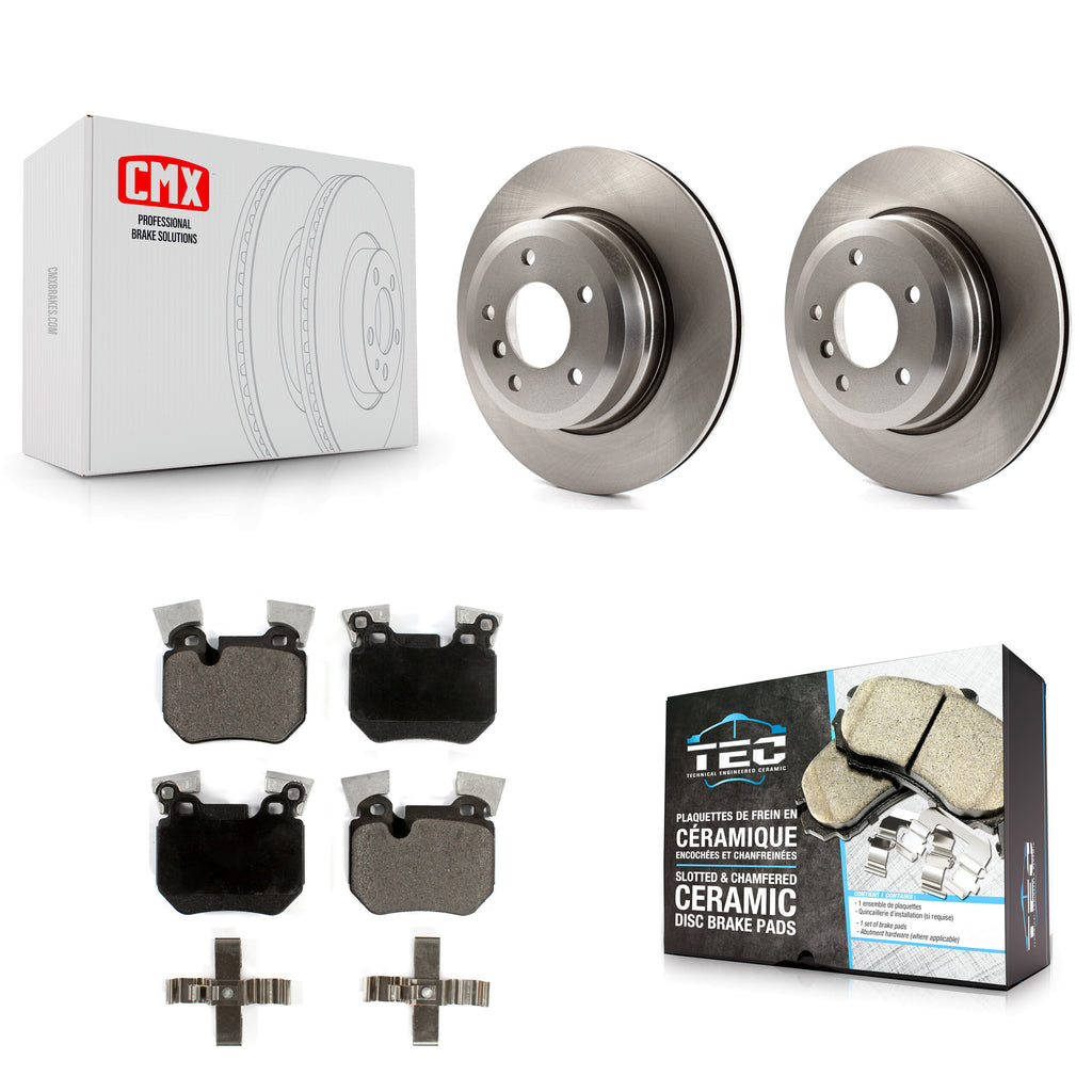 Rear Disc Brake Rotors And Ceramic Pads Kit For BMW 135i 135is