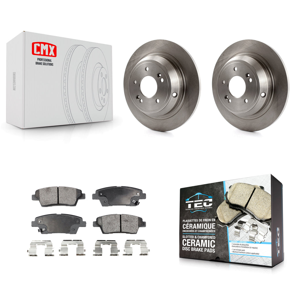 Rear Disc Brake Rotors And Ceramic Pads Kit For Hyundai Genesis G80 Kia K900