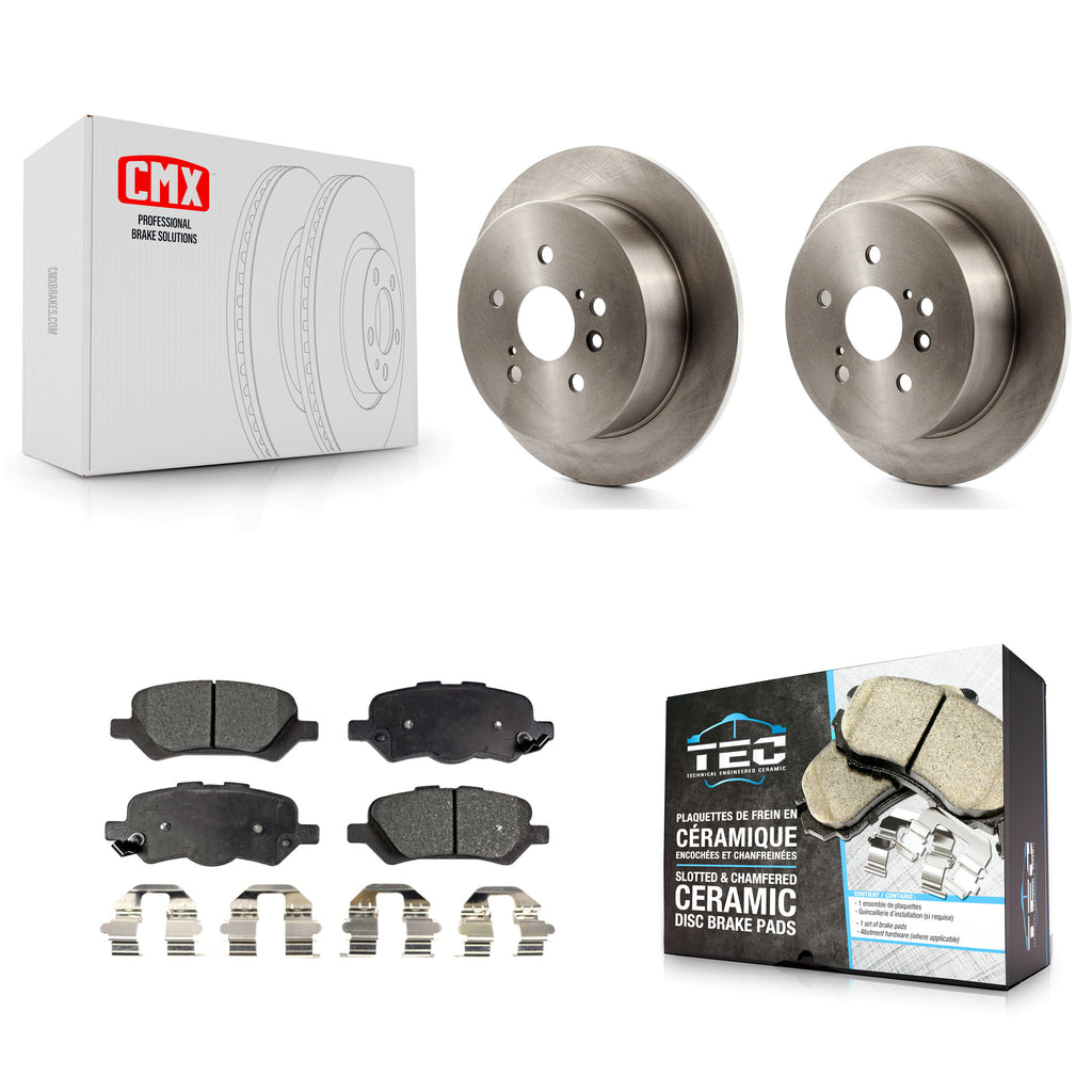 [Rear] 2009-2016 Toyota Venza Premium OE Brake Rotors & Ceramic Pads Kit For Max Braking