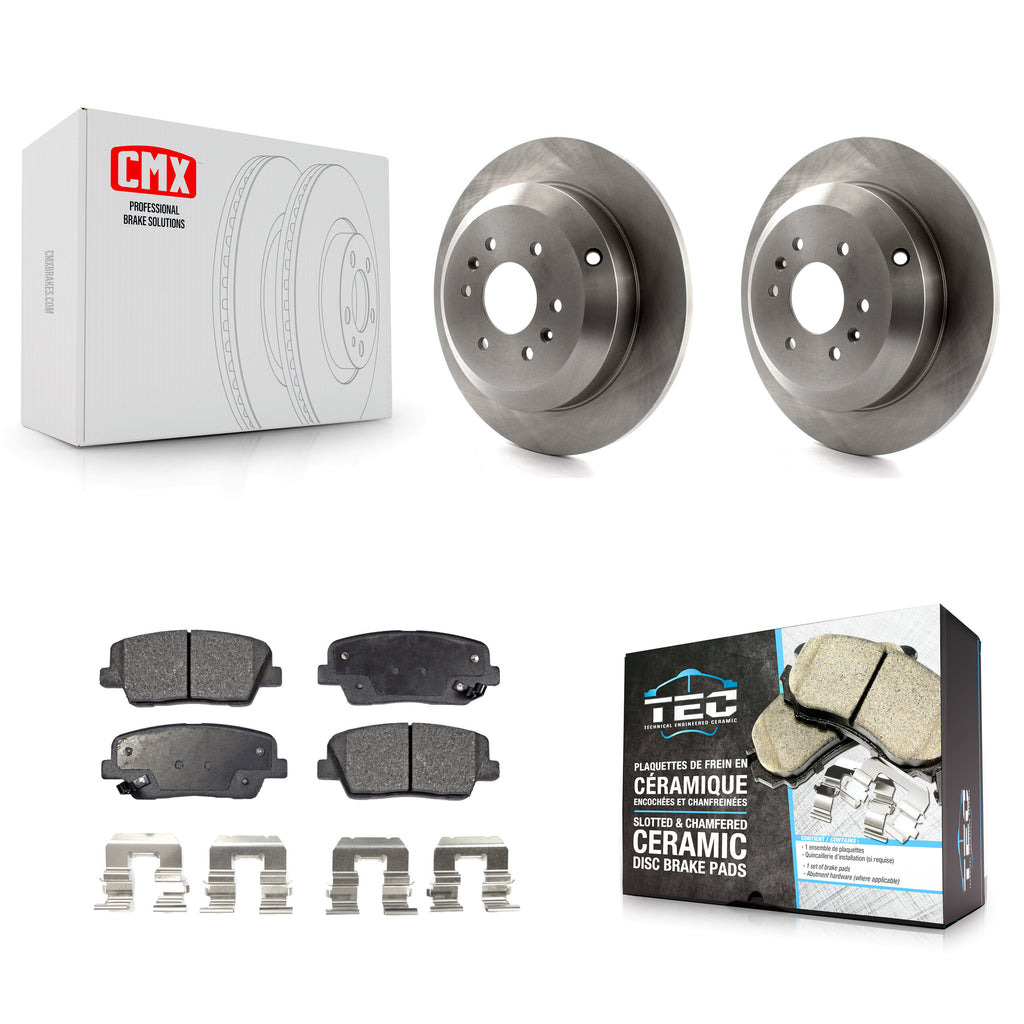 [Rear] 2009-2011 Kia Borrego Premium OE Brake Rotors & Ceramic Pads Kit For Max Braking