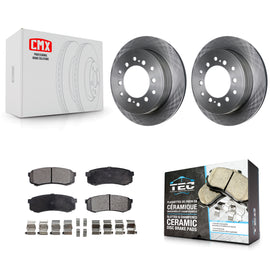 Rear Disc Brake Rotors Ceramic Pad Kit For Toyota 4Runner Lexus GX460 FJ Cruiser