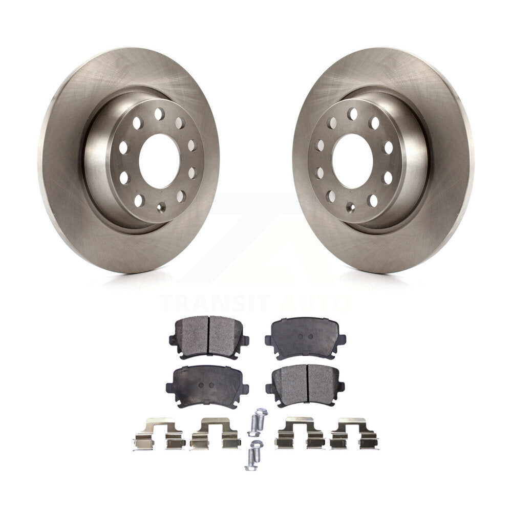 Rear Brake Rotors Ceramic Pad Kit For Volkswagen Tiguan CC Jetta Audi Passat GTI