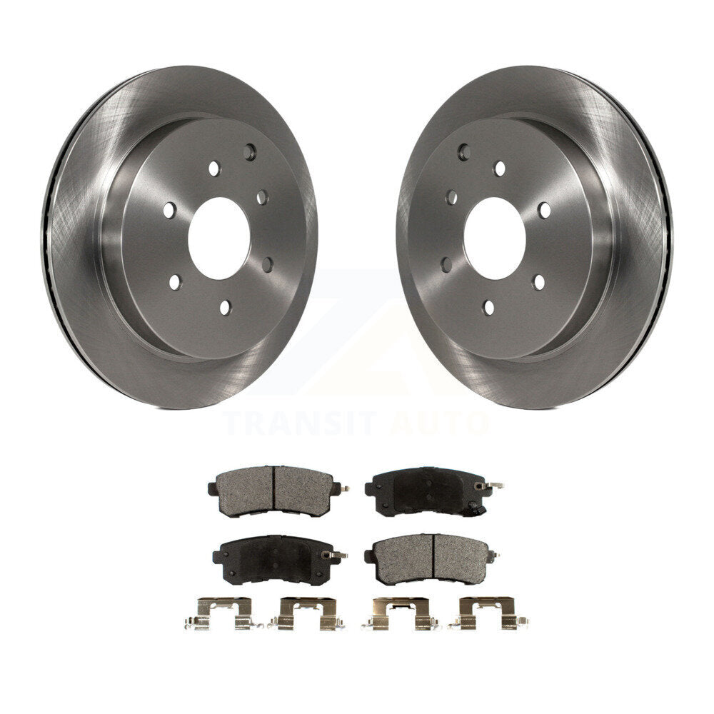 Rear Disc Brake Rotors And Ceramic Pads Kit For INFINITI Nissan Armada QX80 QX56