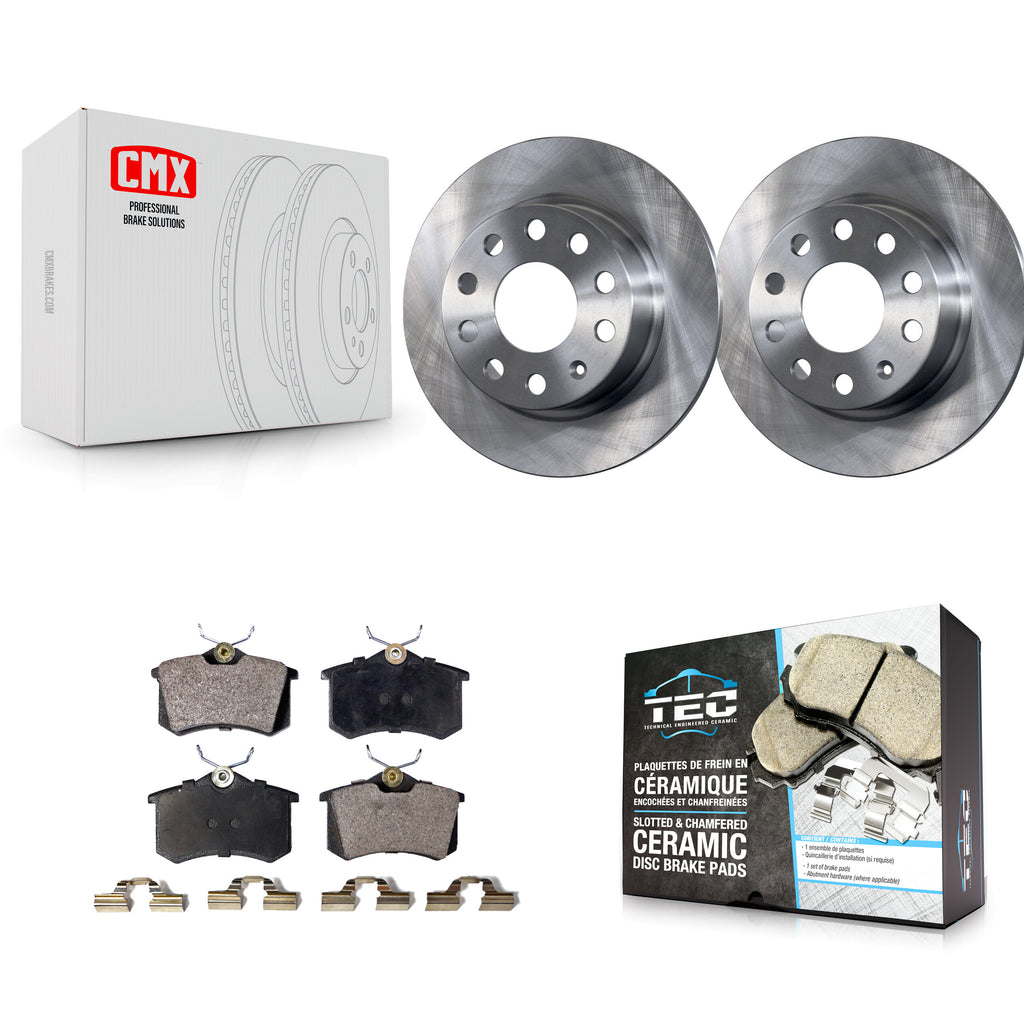 Rear Brake Rotor And Ceramic Pad Kit For Volkswagen Jetta Beetle Golf SportWagen