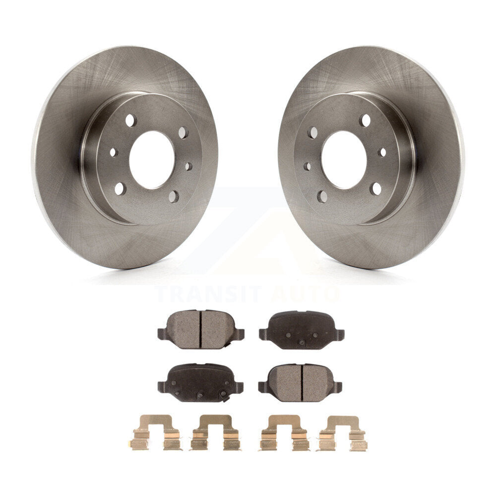 Rear Disc Brake Rotors And Ceramic Pads Kit For Fiat 500