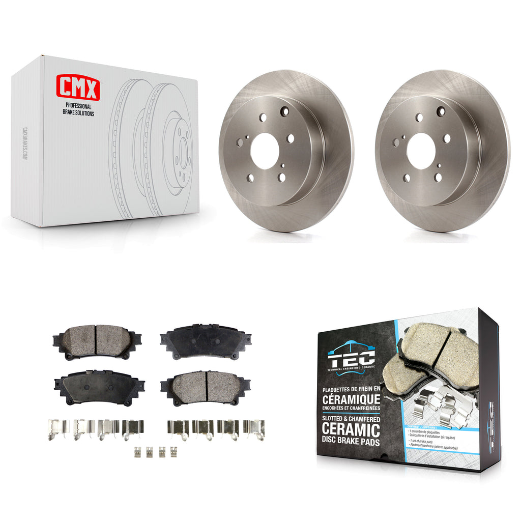 Rear Disc Brake Rotors And Ceramic Pads Kit For Toyota Prius V Mirai