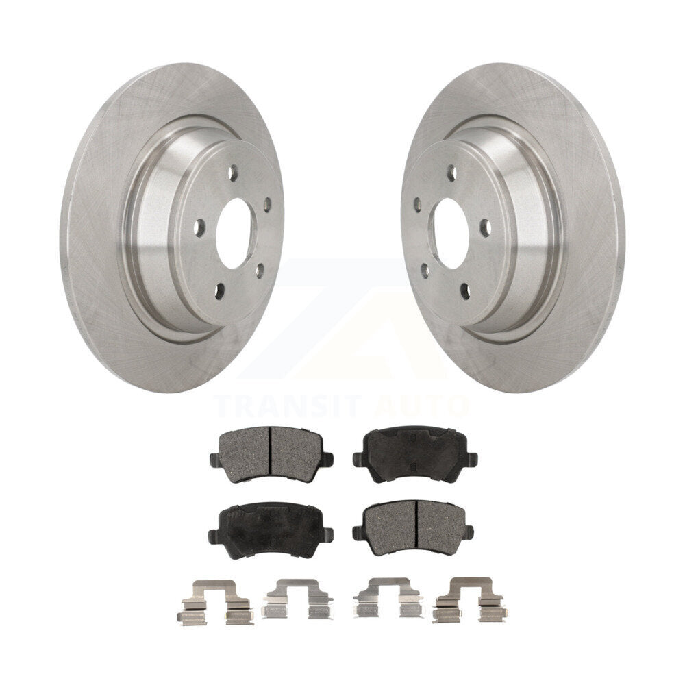 Rear Disc Brake Rotors And Ceramic Pad Kit For 2012-2015 Land Rover Range Evoque