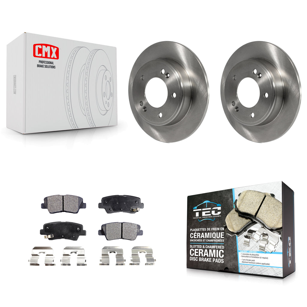 Rear Brake Rotors Ceramic Pad Kit For Hyundai Elantra Kia Soul Forte Veloster GT
