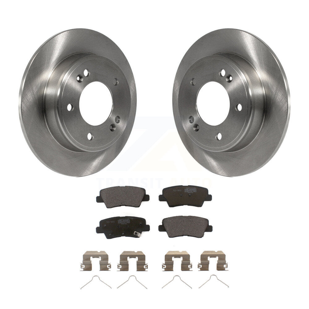 Rear Disc Brake Rotors And Ceramic Pads Kit For Hyundai Elantra Kia Soul Venue