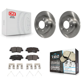 Rear Brake Rotors Ceramic Pad Kit For Kia Soul Forte Hyundai Veloster Elantra GT