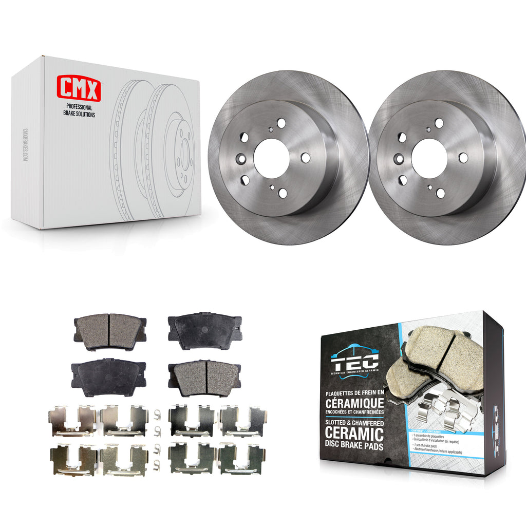 Rear Disc Brake Rotor Ceramic Pad Kit For Toyota Camry Lexus ES350 Avalon ES300h