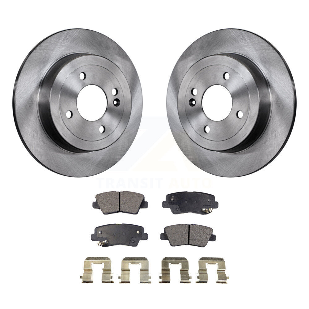 Rear Disc Brake Rotors And Ceramic Pads Kit For 2011 Hyundai Accent