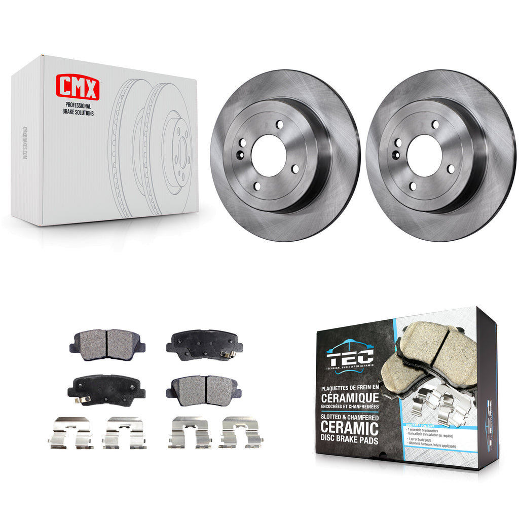 Rear Disc Brake Rotors And Ceramic Pads Kit For Hyundai Accent Kia Rio