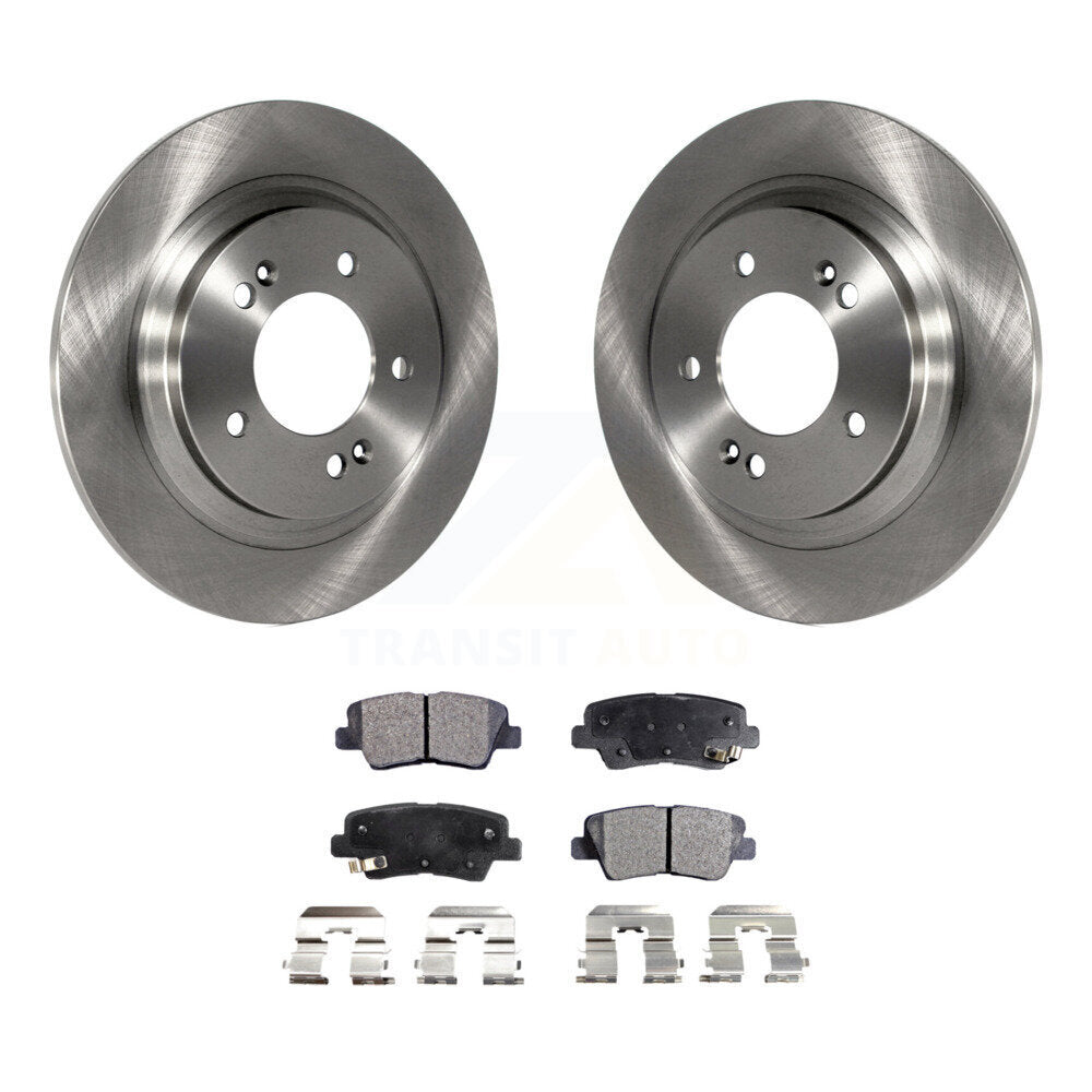 Rear Disc Brake Rotors And Ceramic Pad Kit For Kia Optima Hyundai Sonata Soul EV