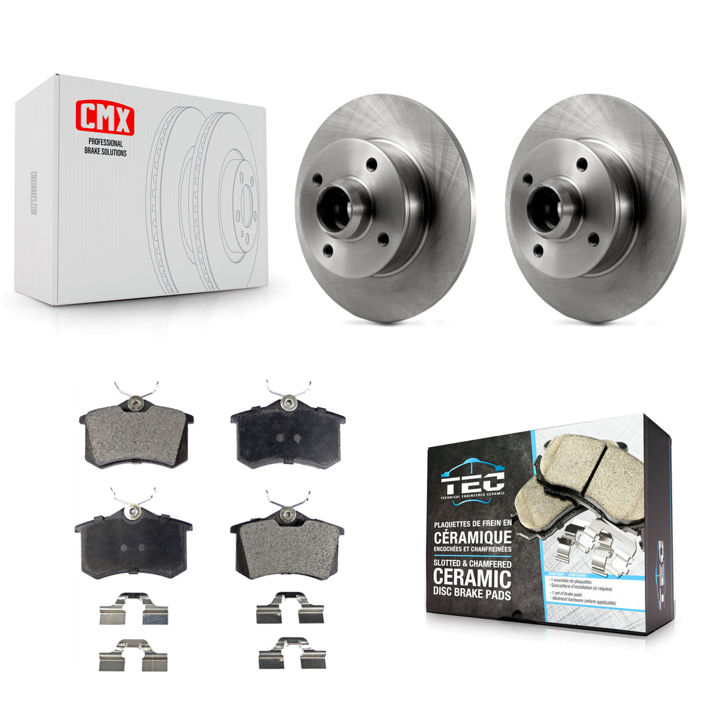 Rear Disc Brake Rotor & Ceramic Pad Kit For Volkswagen Jetta Golf Passat Corrado