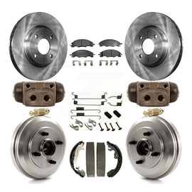 Front Rear Disc Brake Rotors Ceramic Pads And Drum Kit (9Pc) For Ford Focus