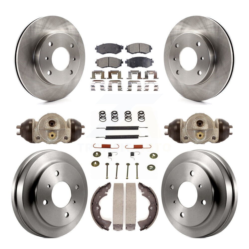 [Front+Rear] 03-06 Nissan Sentra 1.8L Premium OE Brake Rotor Drum Kit & Ceramic Pads For Max Braking