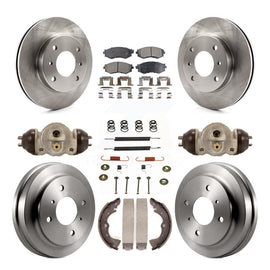 [Front+Rear] 03-06 Nissan Sentra 1.8L Premium OE Brake Rotor Drum Kit & Ceramic Pads For Max Braking