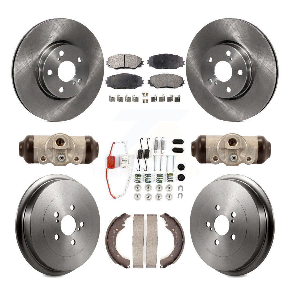 [Front+Rear] 2009-2013 Toyota Corolla Premium OE Brake Rotor Drum Kit & Ceramic Pads For Max Braking