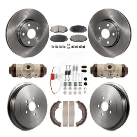 [Front+Rear] 2009-2013 Toyota Corolla Premium OE Brake Rotor Drum Kit & Ceramic Pads For Max Braking