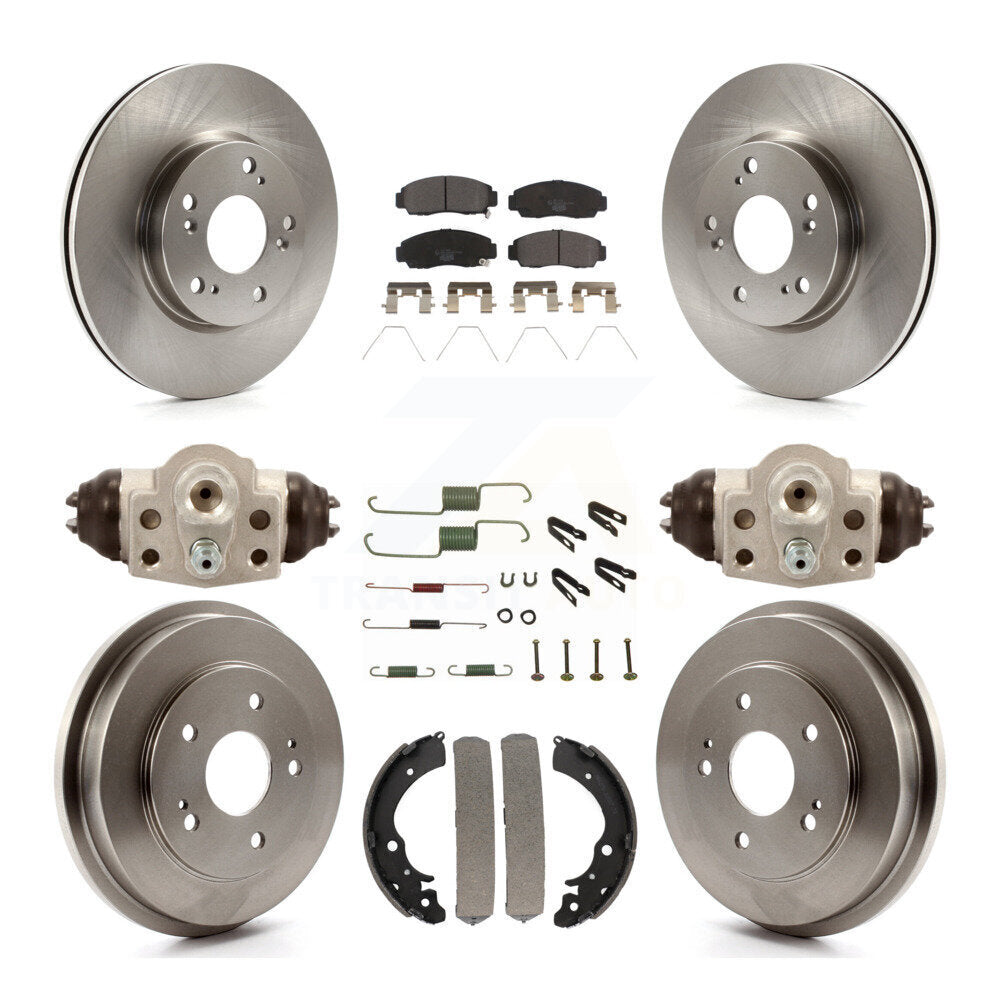 Front Rear Brake Rotor Ceramic Pad Drum Kit (9Pc) For 13 Honda Civic Natural Gas