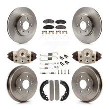 Charger l&#39;image dans la galerie, Front Rear Brake Rotor Ceramic Pad Drum Kit (9Pc) For 13 Honda Civic Natural Gas