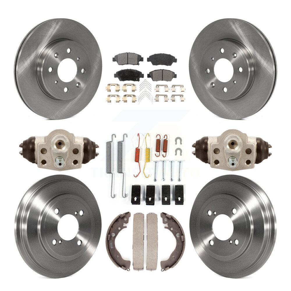 [Front+Rear] 2015-2019 Honda Fit Premium OE Brake Rotor Drum Kit & Ceramic Pads For Max Braking