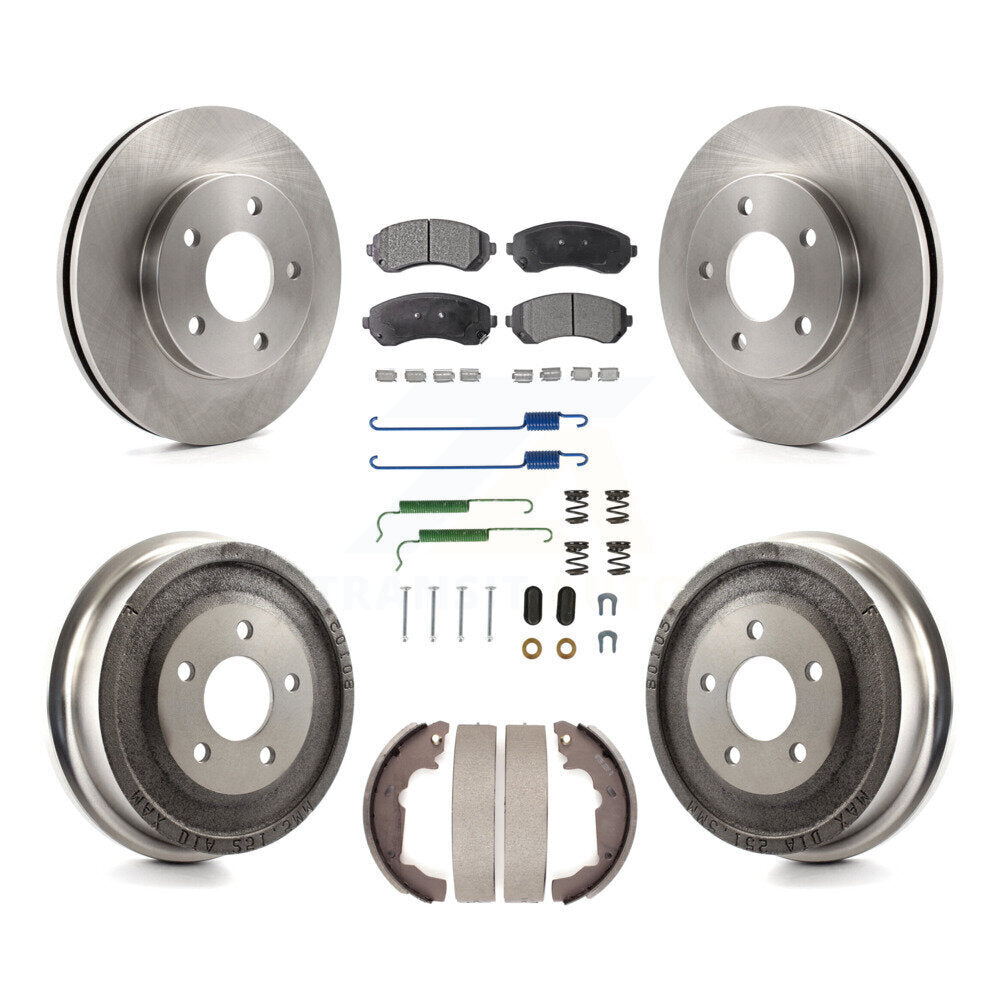 Front Rear Disc Brake Rotors Ceramic Pads And Drum Kit (7Pc) For Pontiac Aztek