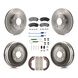 Front Rear Disc Brake Rotors Ceramic Pads And Drum Kit (7Pc) For Pontiac Aztek