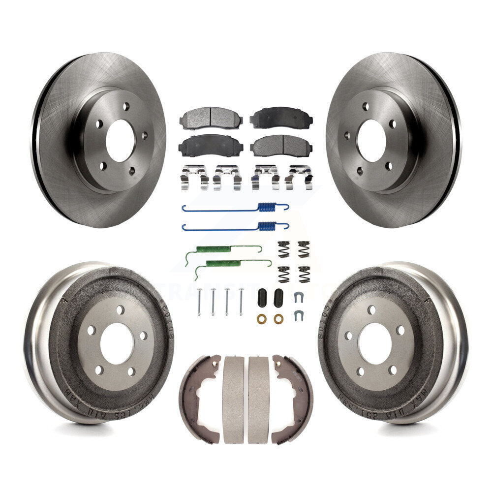Front Rear Disc Brake Rotors Ceramic Pad Drum Kit (7Pc) For Saturn Vue Chevrolet