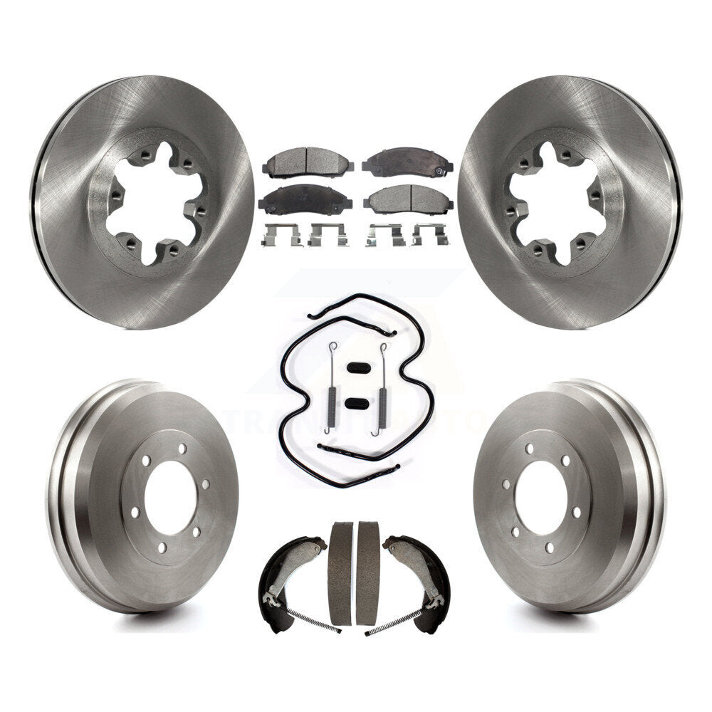 Front Rear Brake Rotor Ceramic Pad And Drum Kit (7Pc) For Chevrolet Colorado GMC