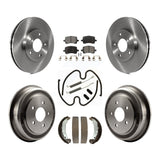 Front Rear Disc Brake Rotors Ceramic Pads And Drum Kit (7Pc) For Chevrolet HHR
