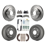 Front Rear Disc Brake Rotors Ceramic Pads And Drum Kit (7Pc) For GMC Yukon