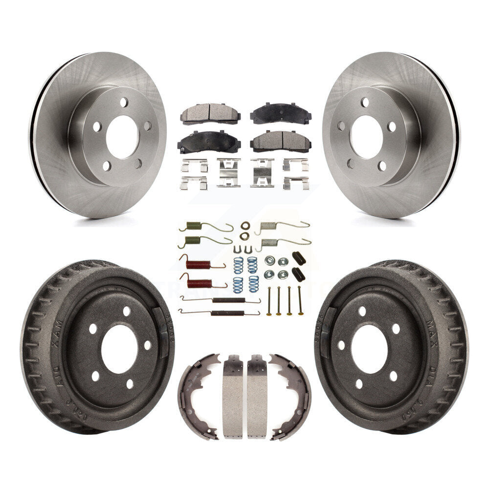 Front Rear Brake Rotors Ceramic Pad & Drum Kit (7Pc) For Ford Ranger Mazda B3000