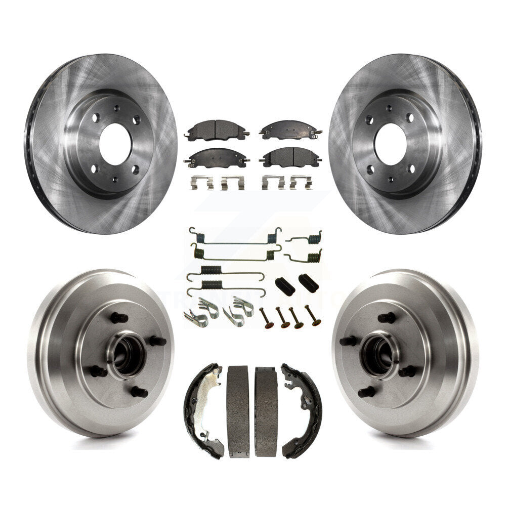 [Front+Rear] 2009-2011 Ford Focus Premium OE Brake Rotor Drum Kit & Ceramic Pads For Max Braking