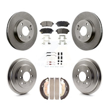 Charger l'image dans la galerie, Front Rear Disc Brake Rotors Ceramic Pads And Drum Kit (7Pc) For Ford Fiesta